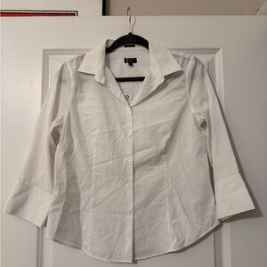 Talbots White Button-Up Shirt